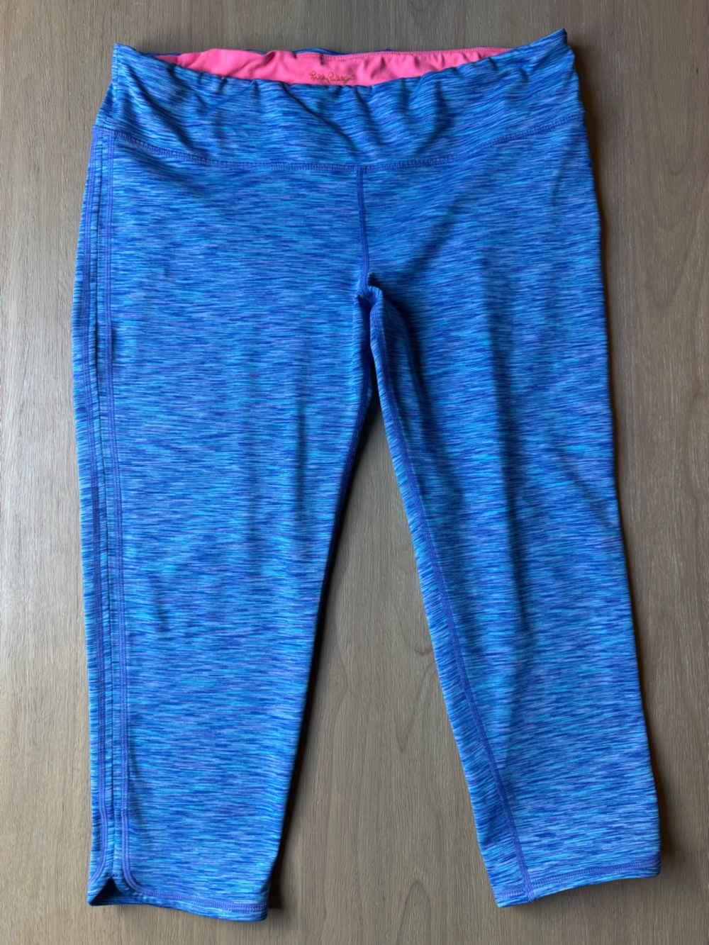 Lilly Pulitzer Luxletic Blue Activewear Cropped Leggings Size XL